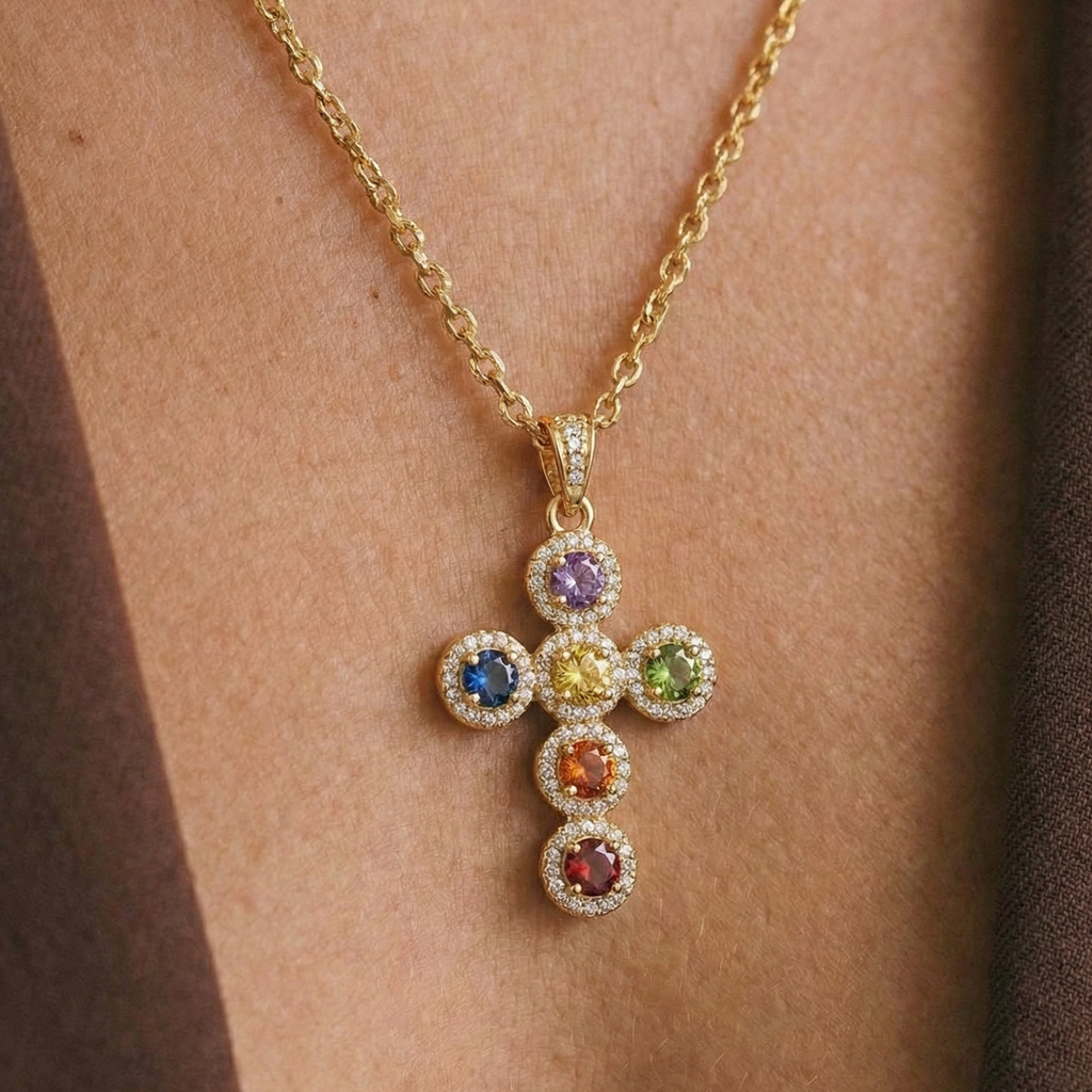 COLLANA CROSS MULTICOLOR