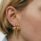 ORECCHINI BIG CROSS