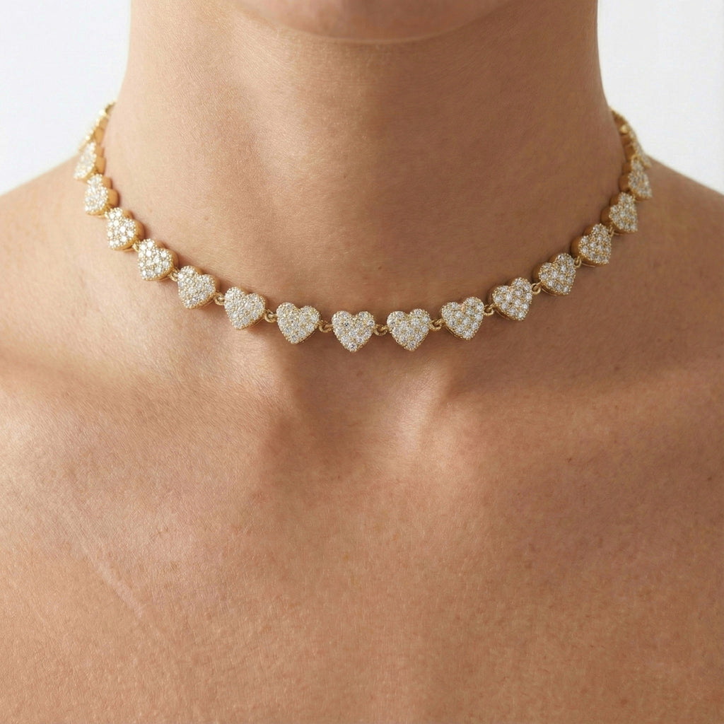 COLLANA GIROCOLLO CUORI